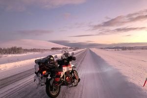 White Wolf motorcycle Oymyakon Siberia