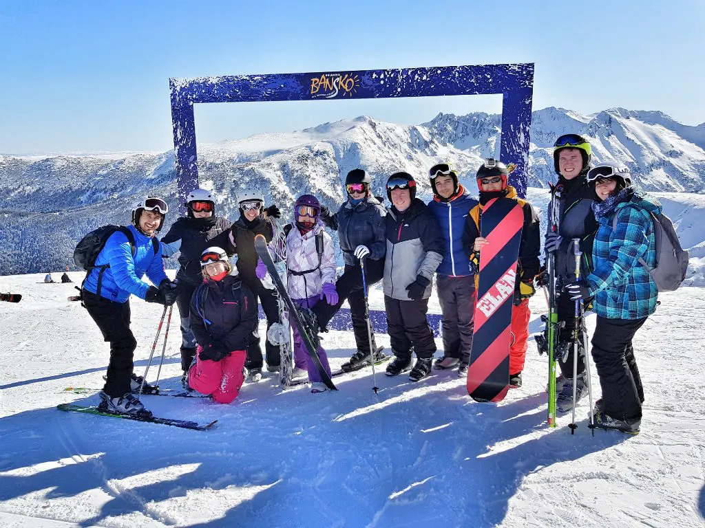 Bansko Bulgaria skiing with friends