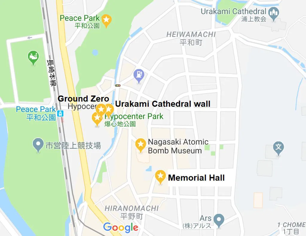 Hiroshima Atomic Bomb Guide map