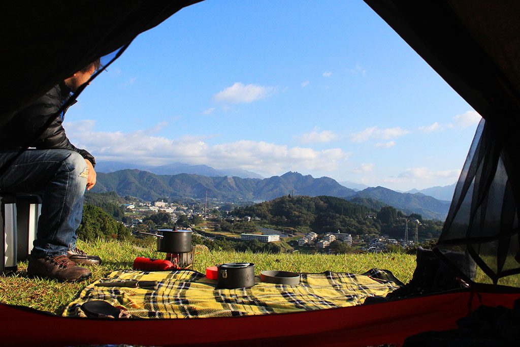 Camping in Japan at Takachiho Gorge