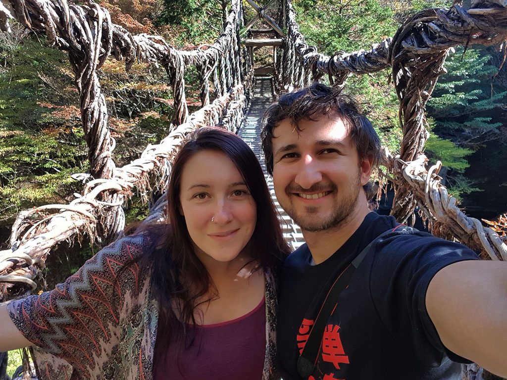 Mad or Nomad on Iya Valleys vine bridge