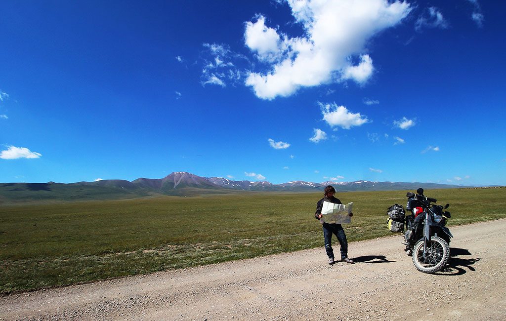 Lost and map reading while adventure biking in Kyrgyzstan