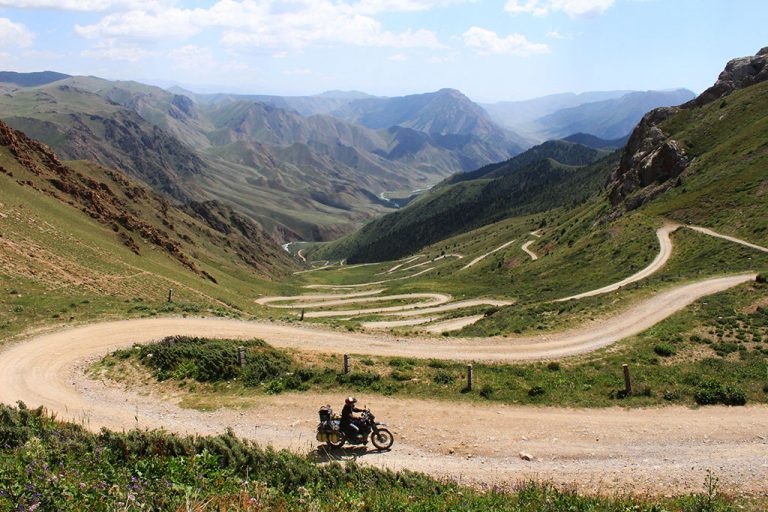 Motorcycle adventure riding in Kyrgyzstan