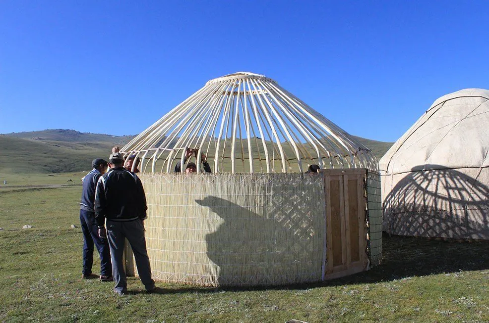Building yurts in Kyrgyzstan