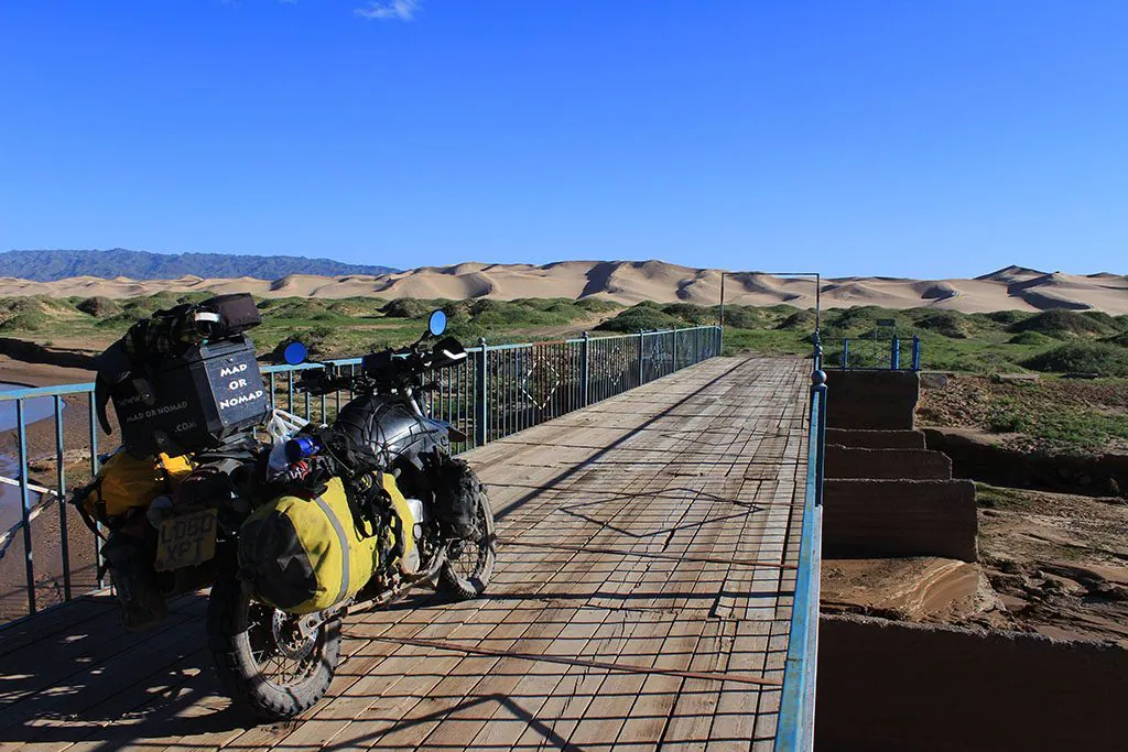 Adventure Motorcycle Travel in Mongolia Gobi Desert