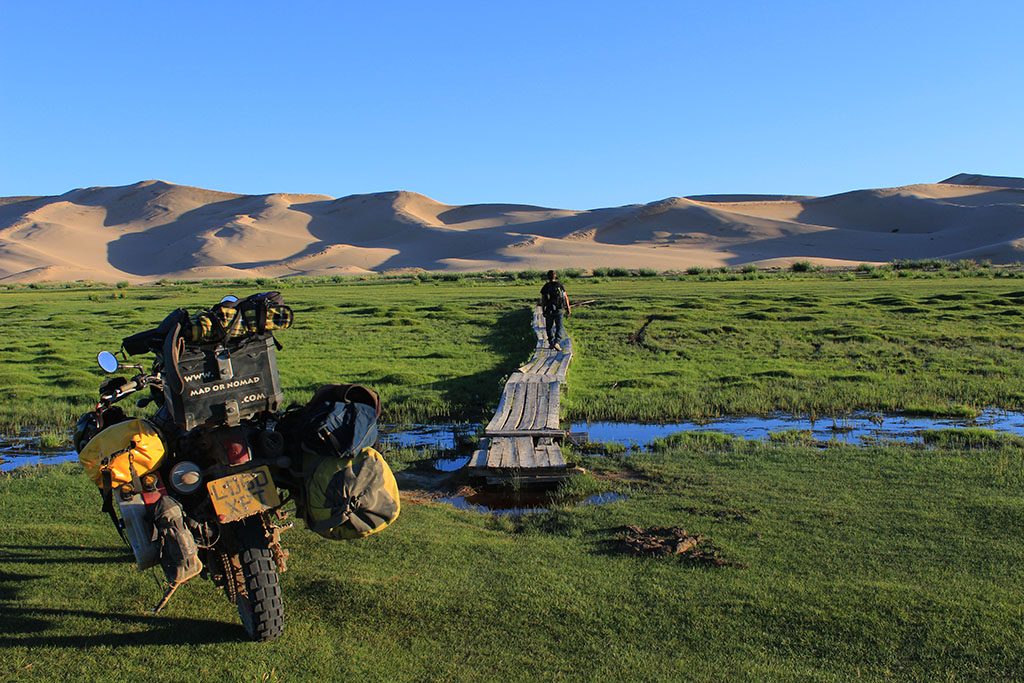 Adventure Motorcycle Travel in Mongolia Gobi Desert