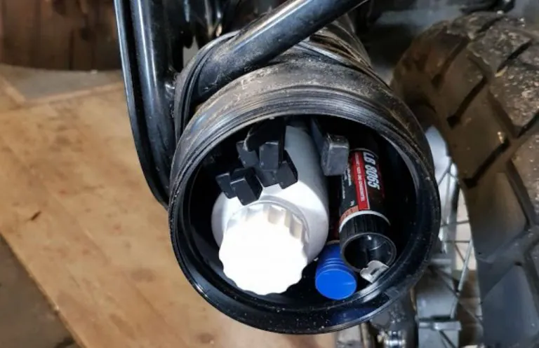 DIY motorbike tool tube luggage