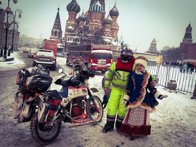 White Wolf motorcycle Oymyakon Siberia