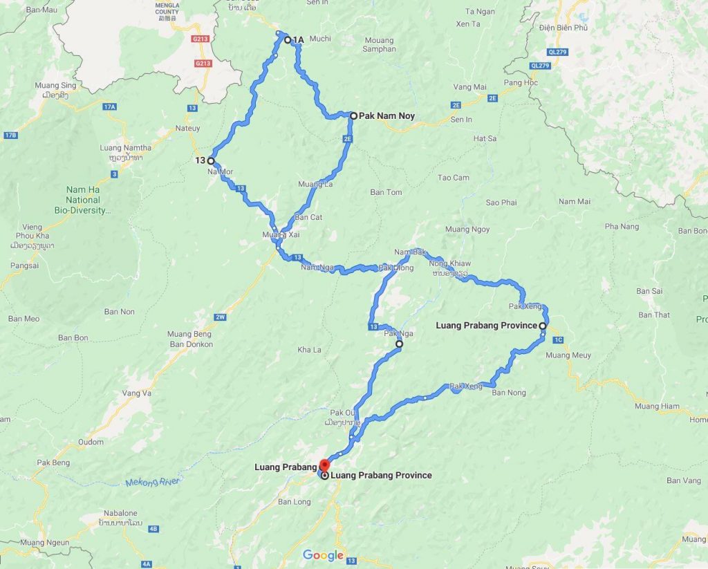 northern Laos motorcycle route