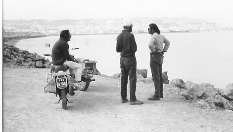 The First Indians to motorcycle round the world on Royal Enfields Algiers city 1971