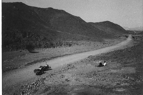 The First Indians to motorcycle round the world on Royal Enfields in Sahara 1971