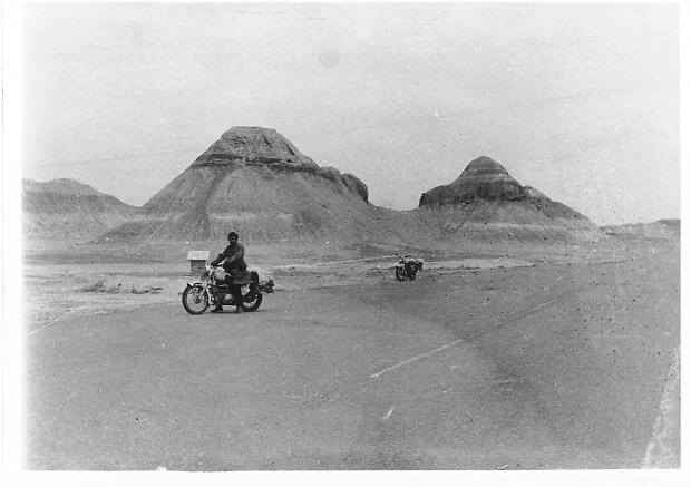 The First Indians to motorcycle round the world on Royal Enfields in Western USA 1972