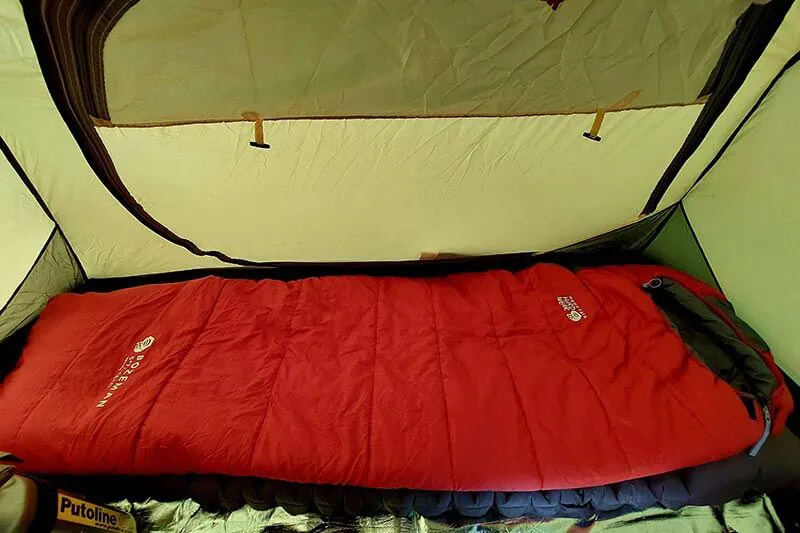 Sleeping bag for motorcycle camping