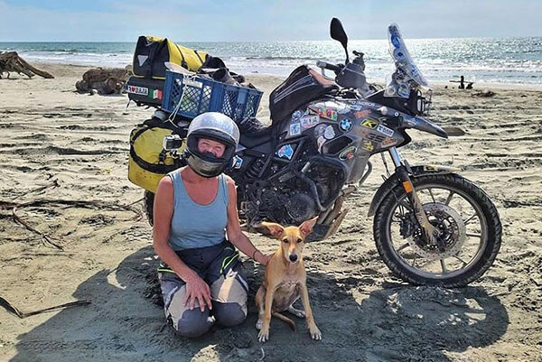 Tracy Charles Riding With Roo Round the World Motorcycle Trip with Dog Pillion