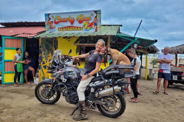 Tracy Charles Riding With Roo Round the World Motorcycle Trip with Dog Pillion