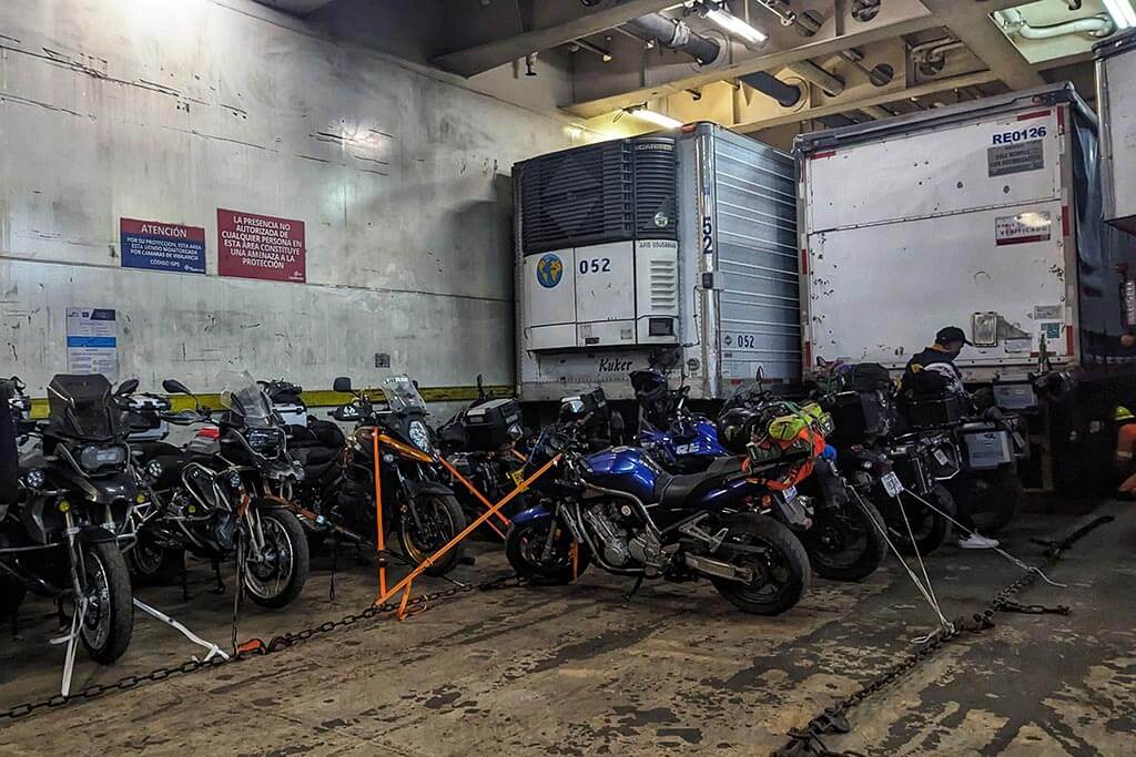 La Paz to Mazatlan Ferry from Baja to Mexico mainland motorcycles