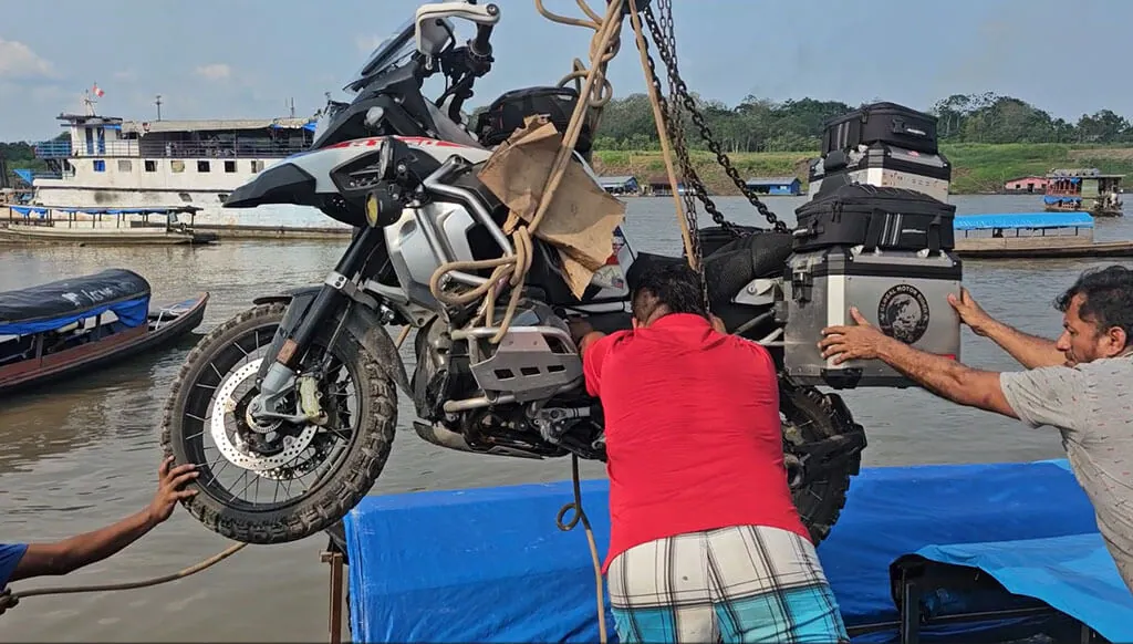 How to Transport a Motorcycle from Peru to French Guiana via Amazon Cargo Boats